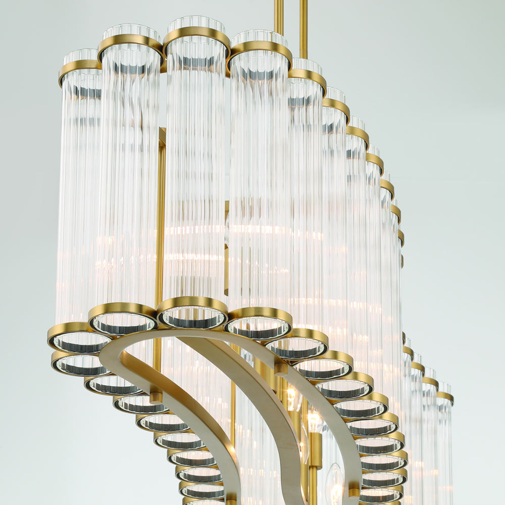 Glasbury Linear Chandelier in Detail.