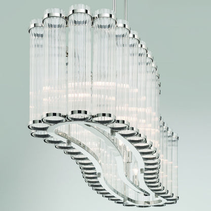 Glasbury Linear Chandelier in Detail.