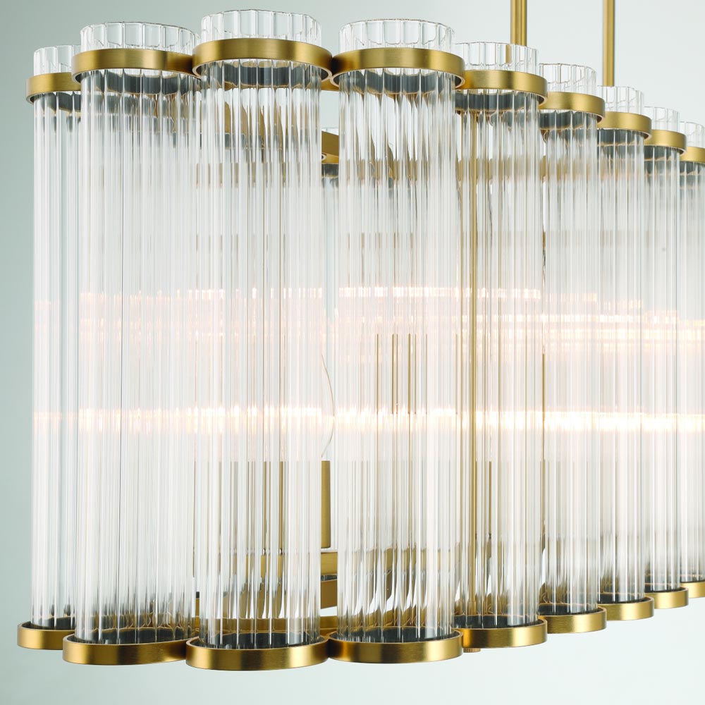 Glasbury Linear Chandelier in Detail.