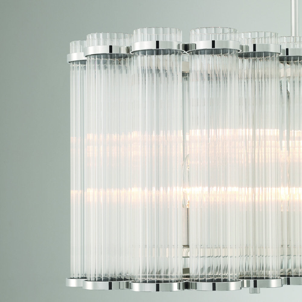 Glasbury Linear Chandelier in Detail.