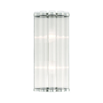 Glasbury Wall Light in Polished Nickel.