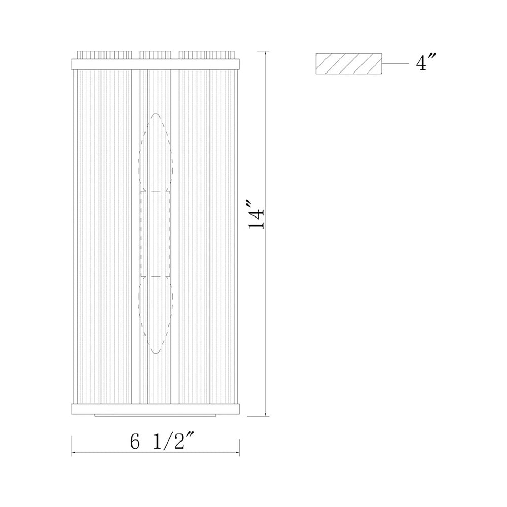 Glasbury Wall Light - line drawing.