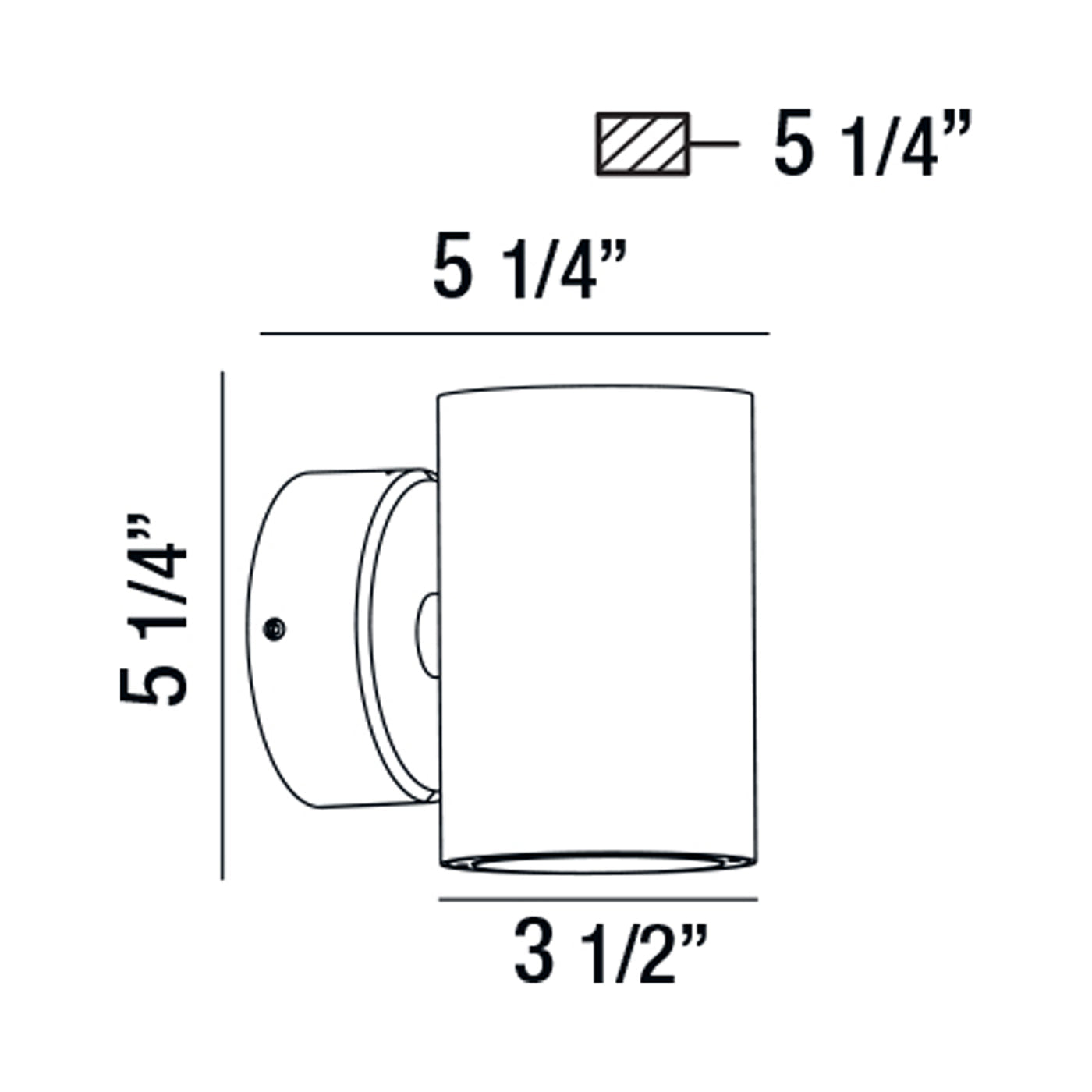 Glen Outdoor LED Wall Light - line drawing.