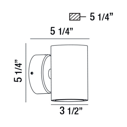 Glen Outdoor LED Wall Light - line drawing.