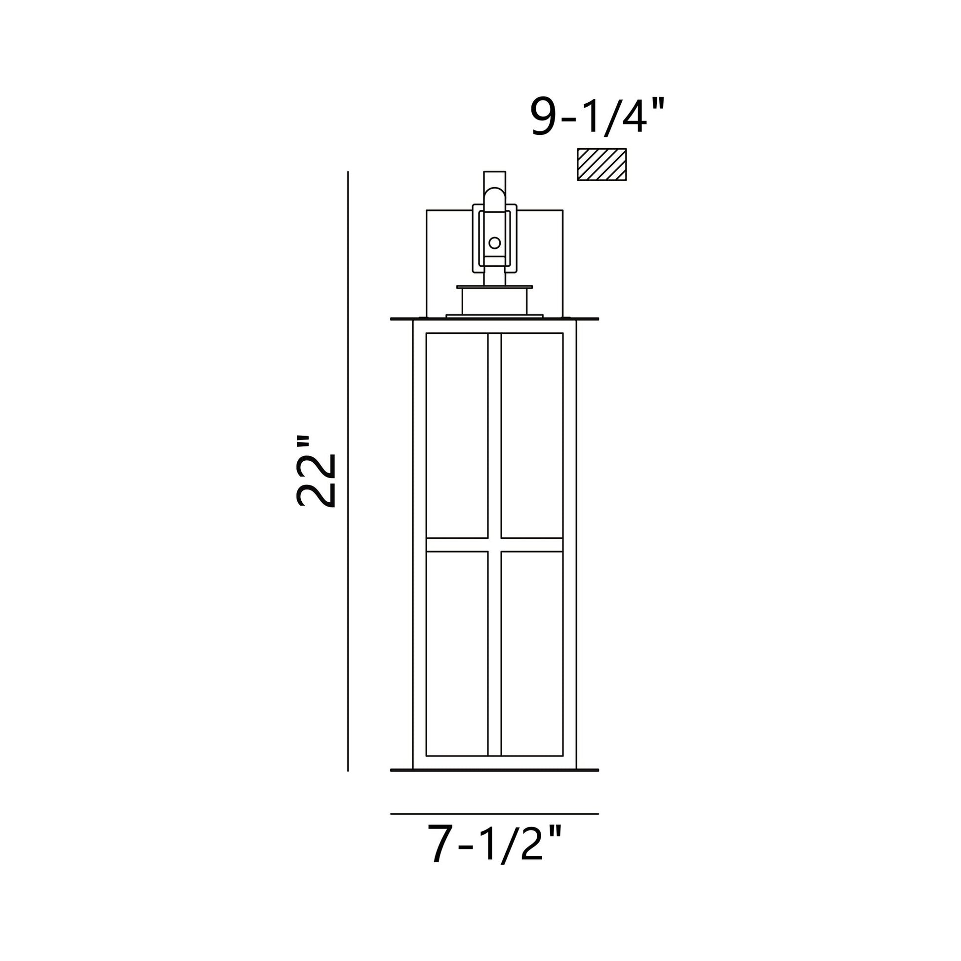 Greyson Outdoor LED Wall Light - line drawing.