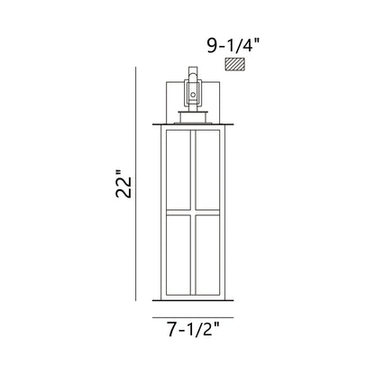 Greyson Outdoor LED Wall Light - line drawing.