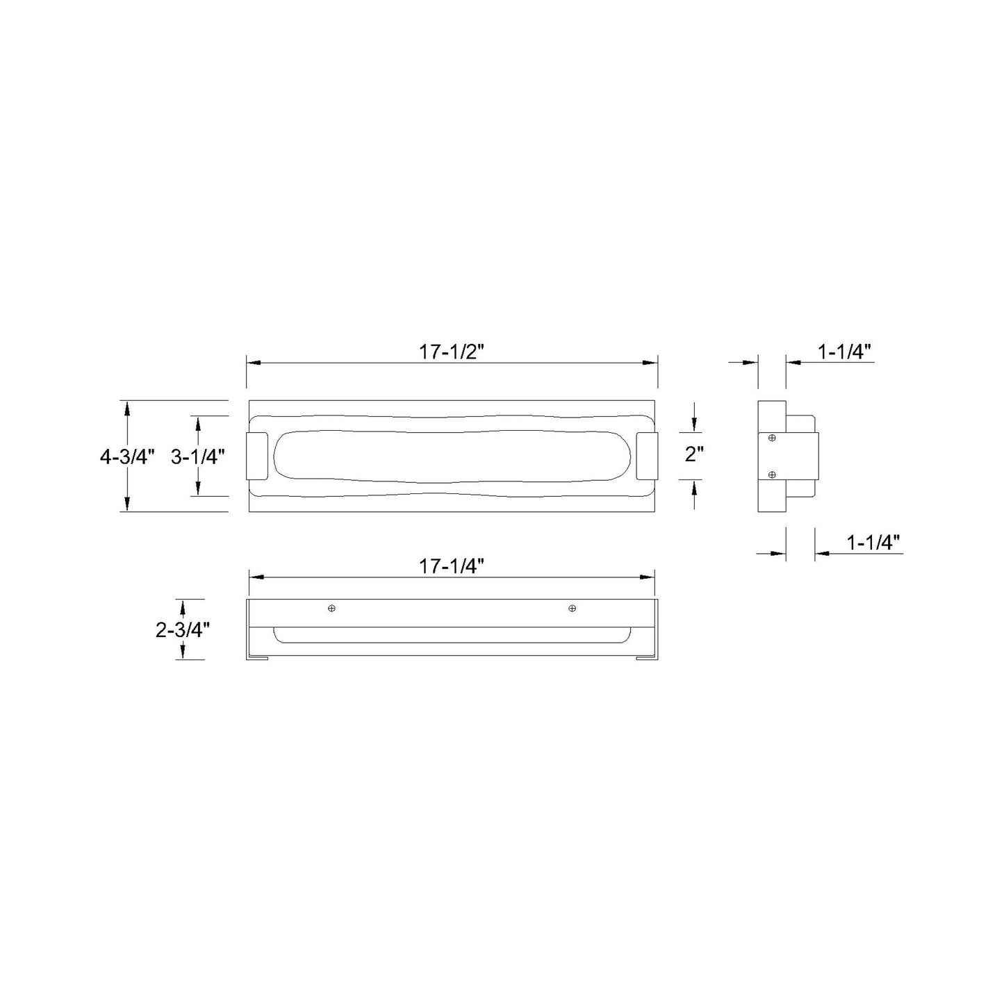 Hiltic Outdoor LED Wall Light - line drawing.