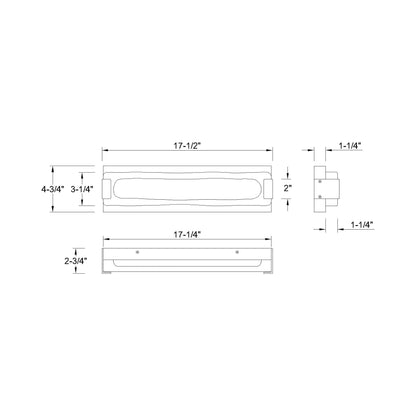 Hiltic Outdoor LED Wall Light - line drawing.