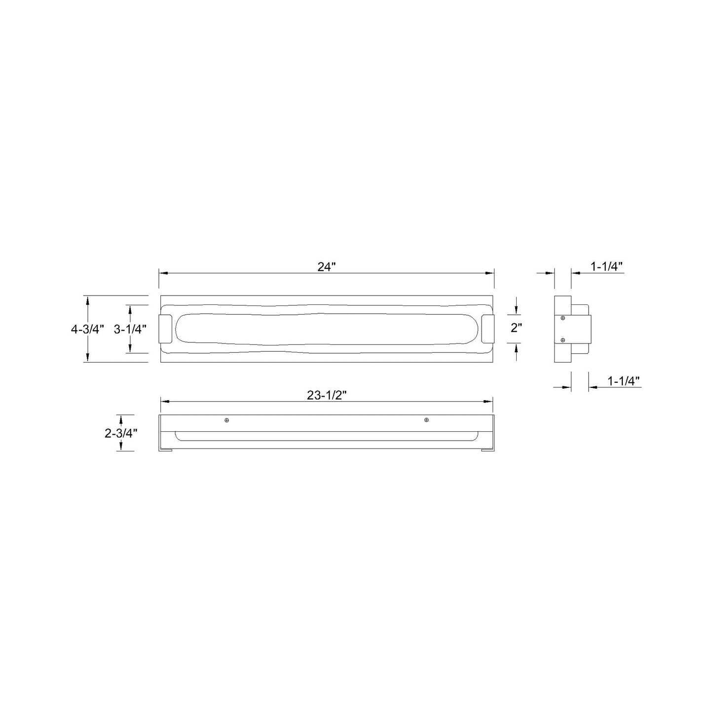 Hiltic Outdoor LED Wall Light - line drawing.
