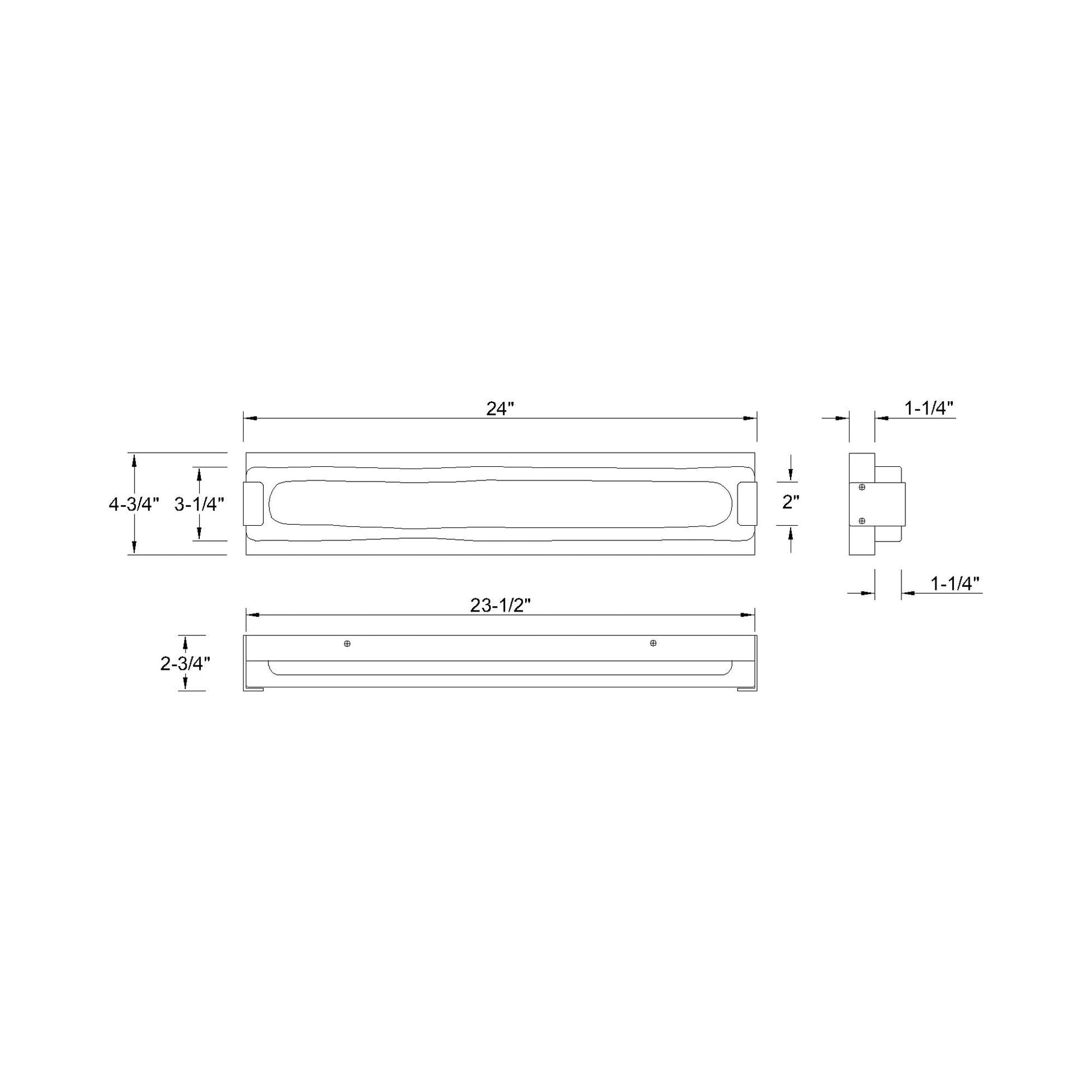 Hiltic Outdoor LED Wall Light - line drawing.