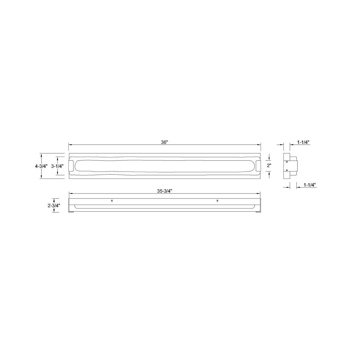 Hiltic Outdoor LED Wall Light - line drawing.