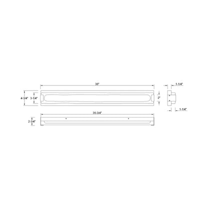 Hiltic Outdoor LED Wall Light - line drawing.