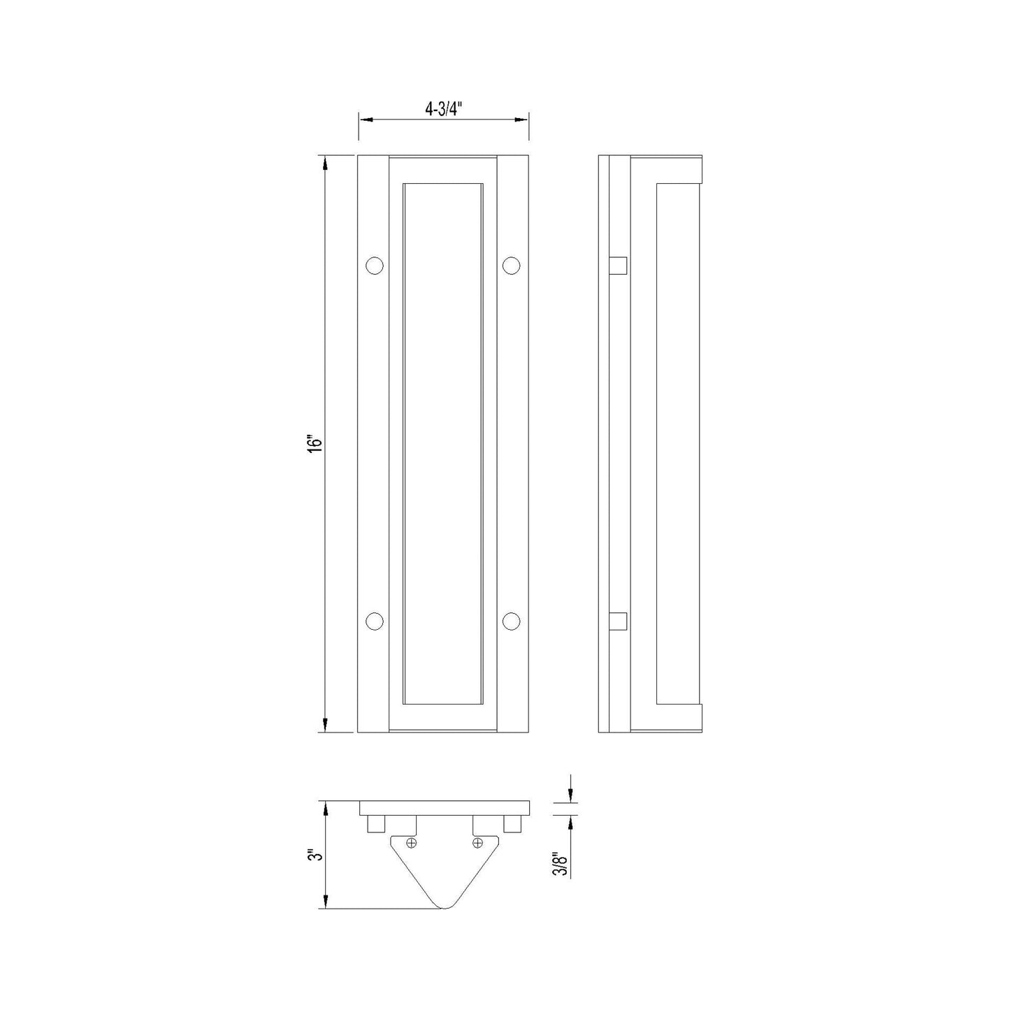 Hy50 Outdoor LED Wall Light - line drawing.