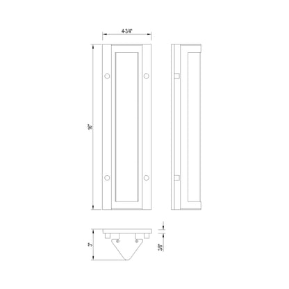 Hy50 Outdoor LED Wall Light - line drawing.