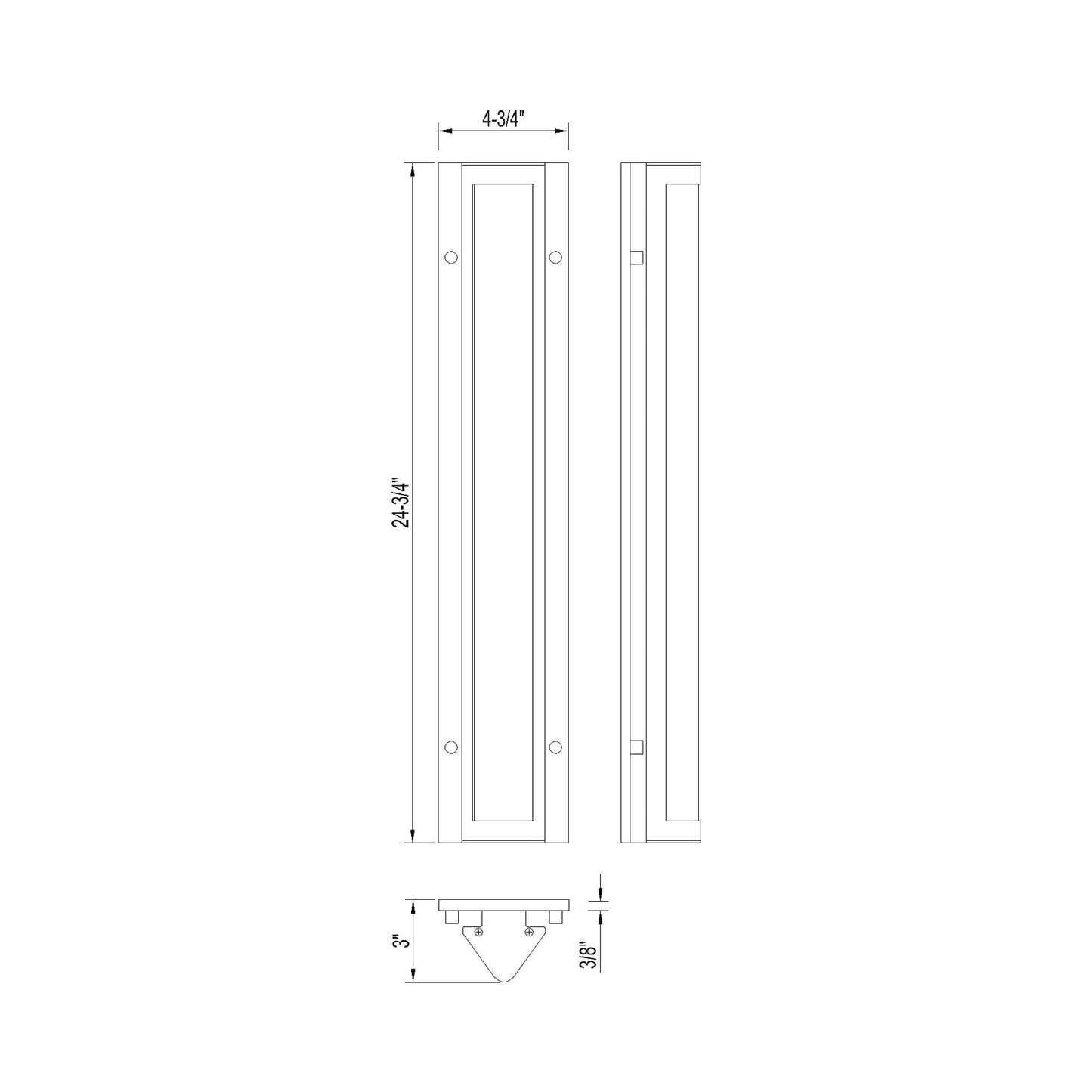 Hy50 Outdoor LED Wall Light - line drawing.