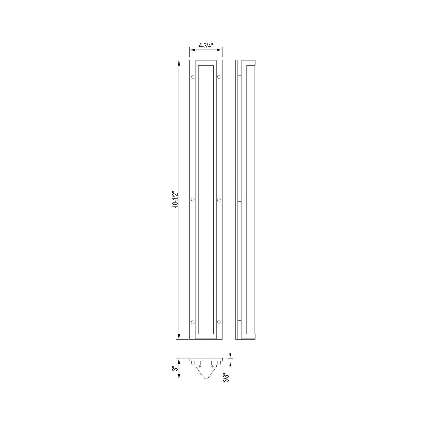 Hy50 Outdoor LED Wall Light - line drawing.