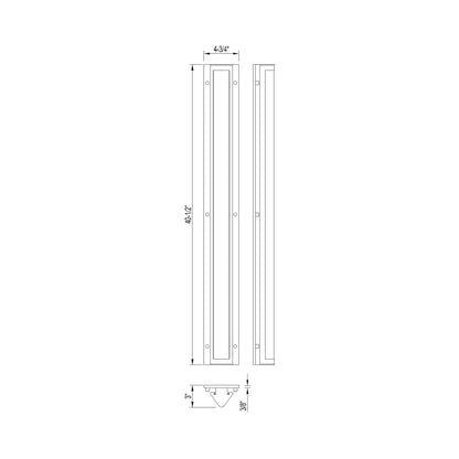 Hy50 Outdoor LED Wall Light - line drawing.