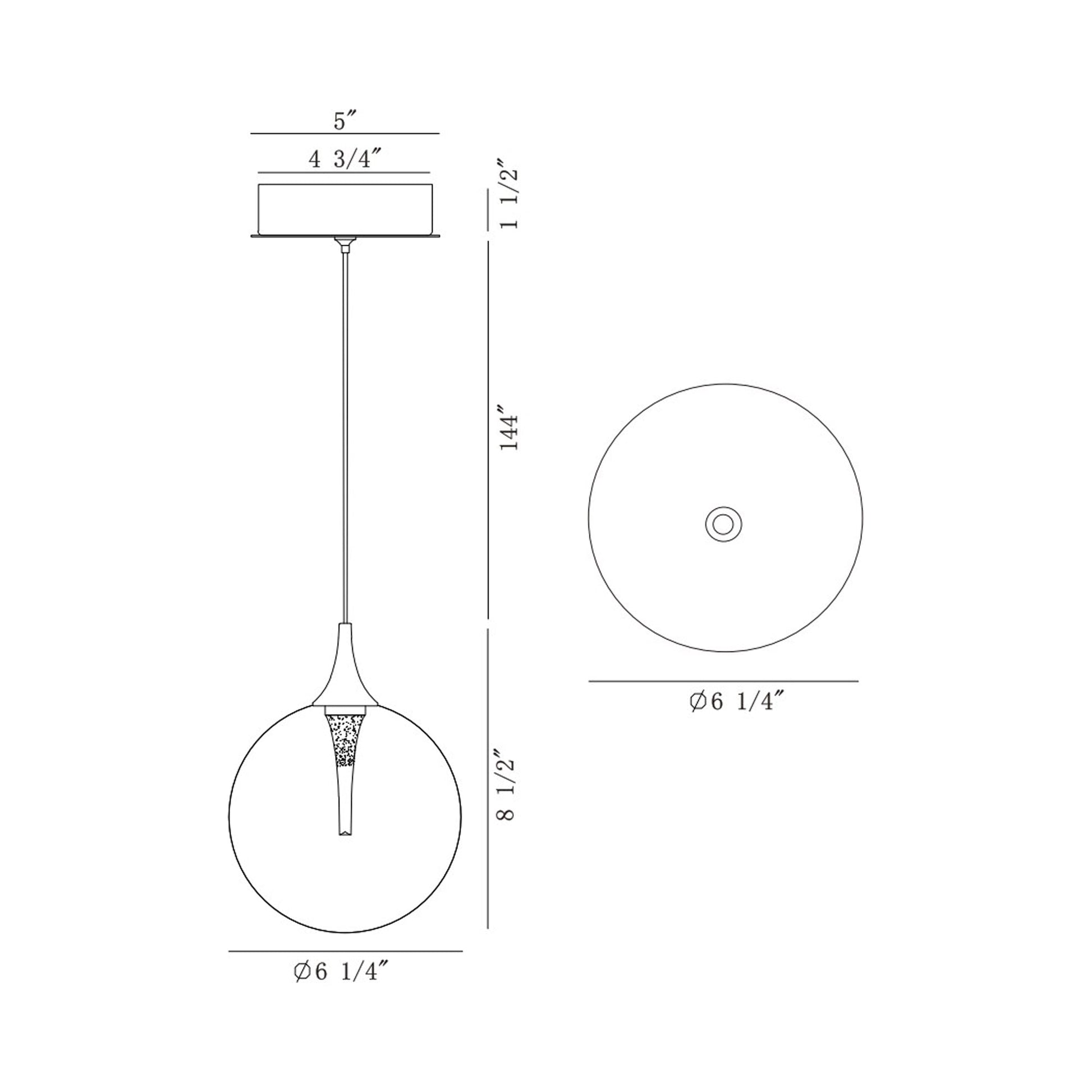 Iissa LED Pendant Light - line drawing.