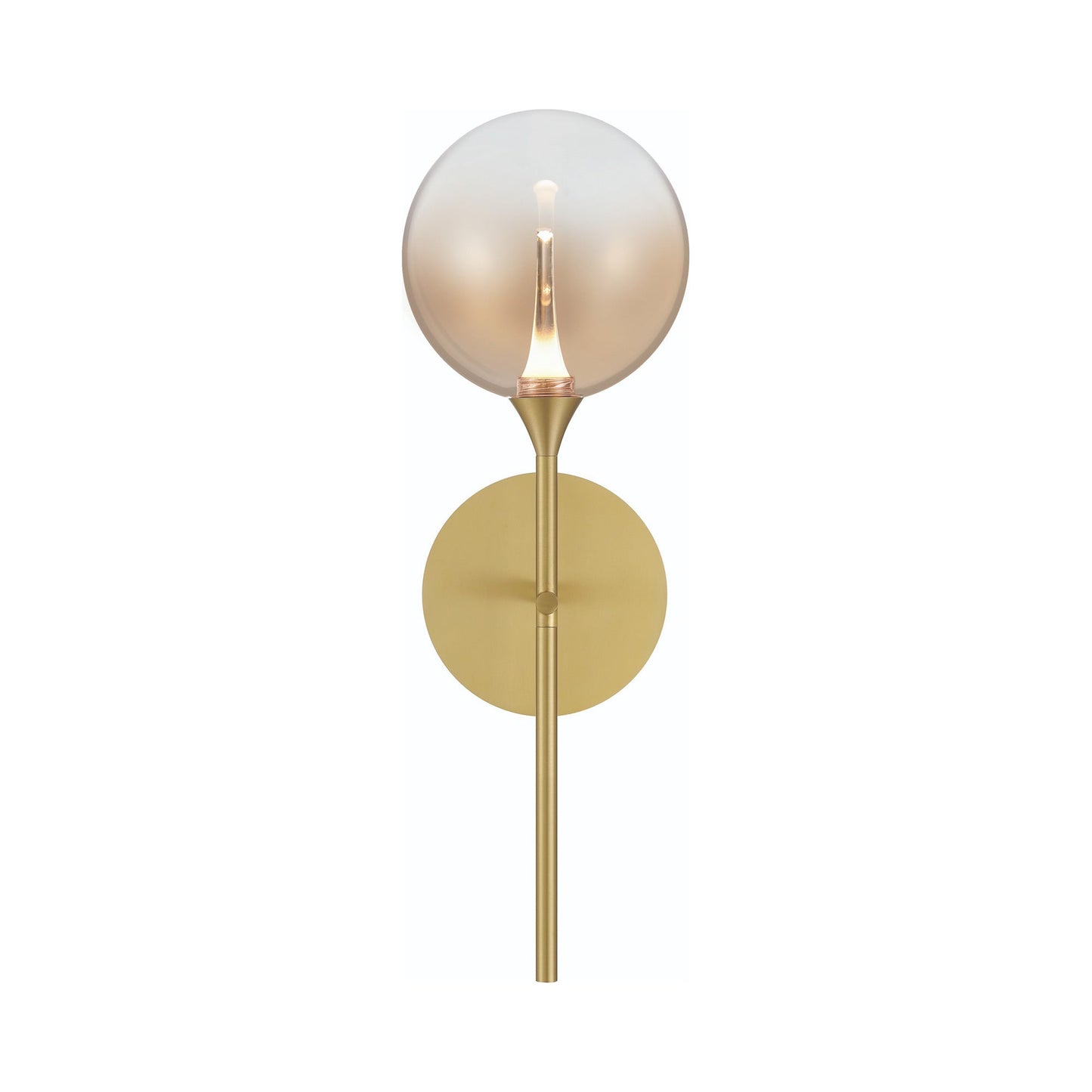 Iissa LED Wall Light in Gold/Amber Glass.
