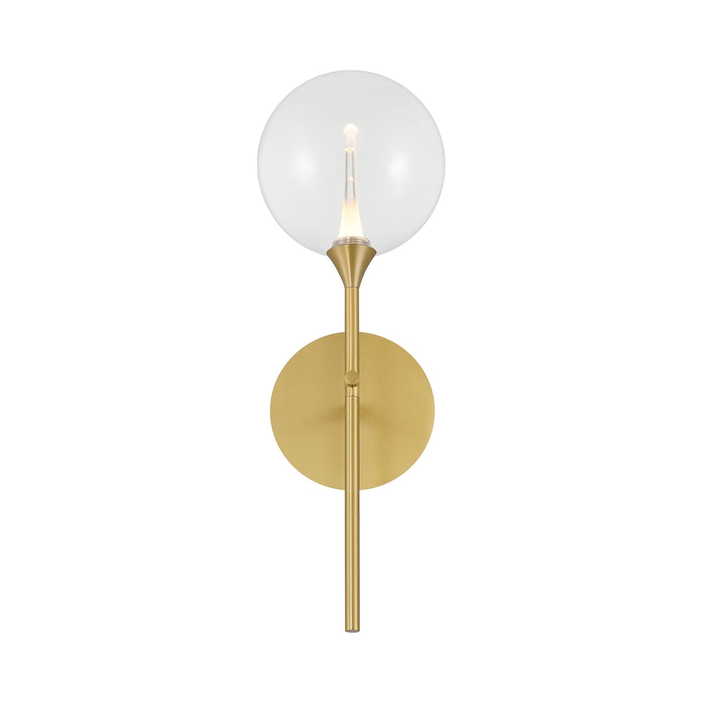 Iissa LED Wall Light in Gold/Clear Glass.