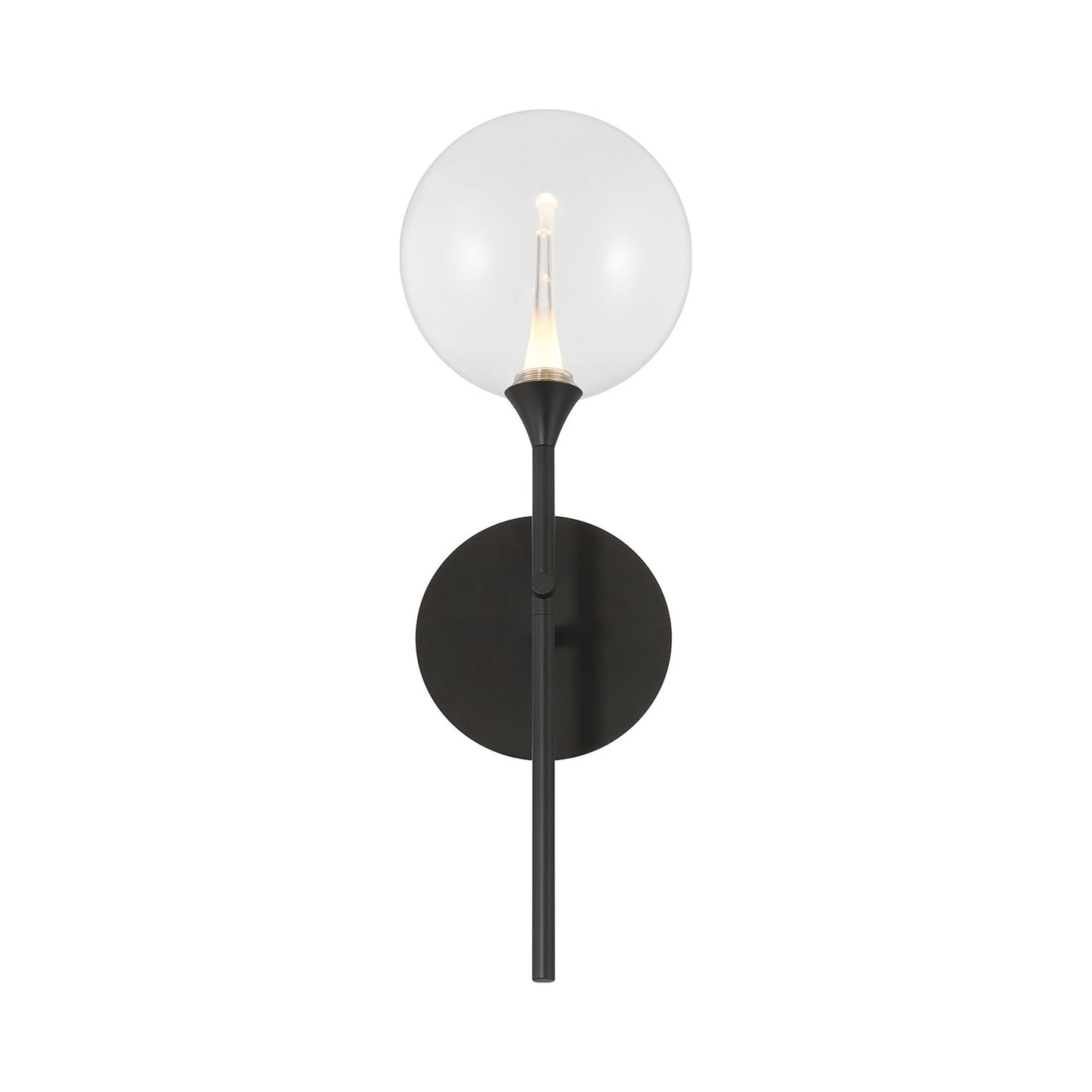 Iissa LED Wall Light in Matte Black/Clear Glass.