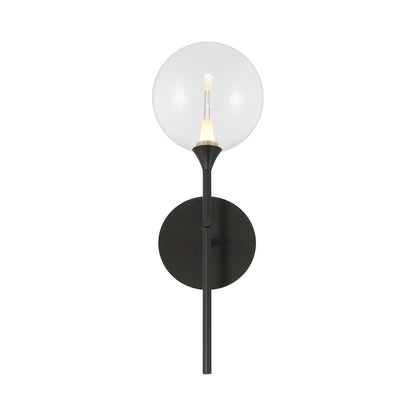 Iissa LED Wall Light in Matte Black/Clear Glass.