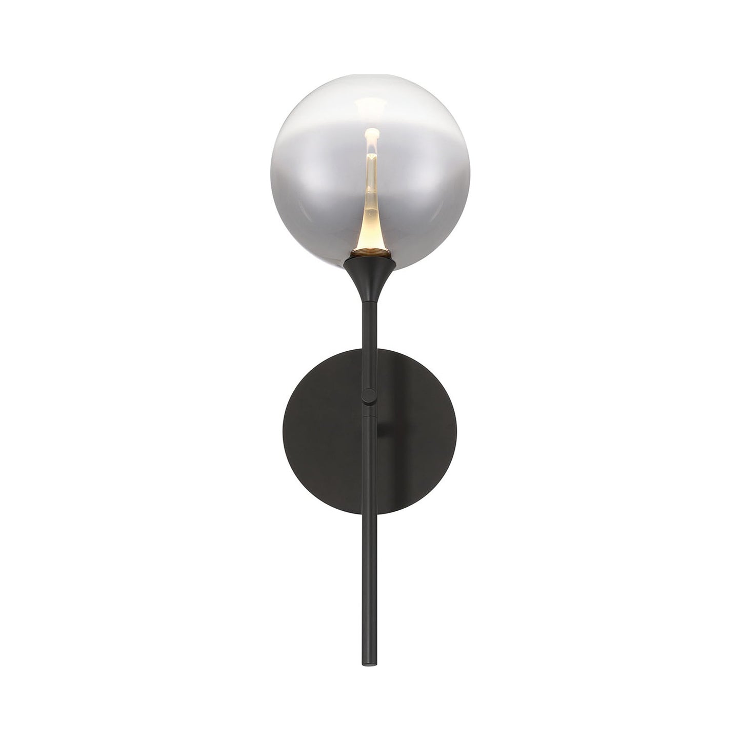 Iissa LED Wall Light in Matte Black/Smoked Glass.