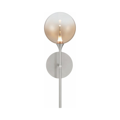 Iissa LED Wall Light in Satin Nickel/Amber Glass.