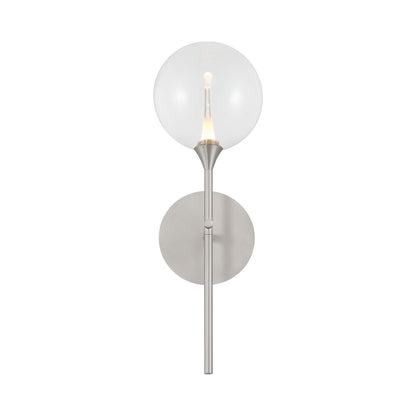 Iissa LED Wall Light in Satin Nickel/Clear Glass.