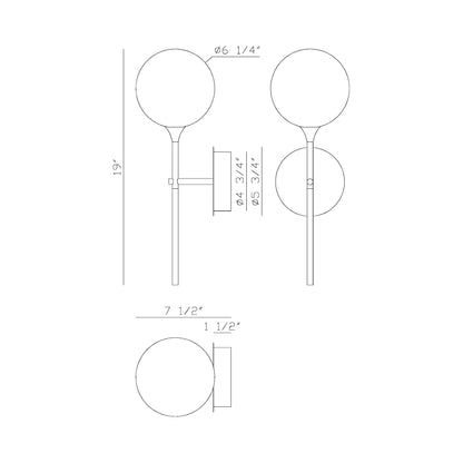 Iissa LED Wall Light - line drawing.