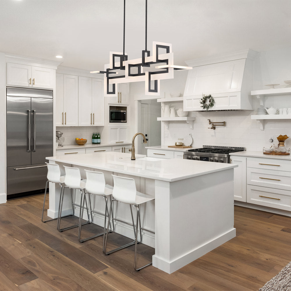 Inizio LED Linear Pendant Light in kitchen.