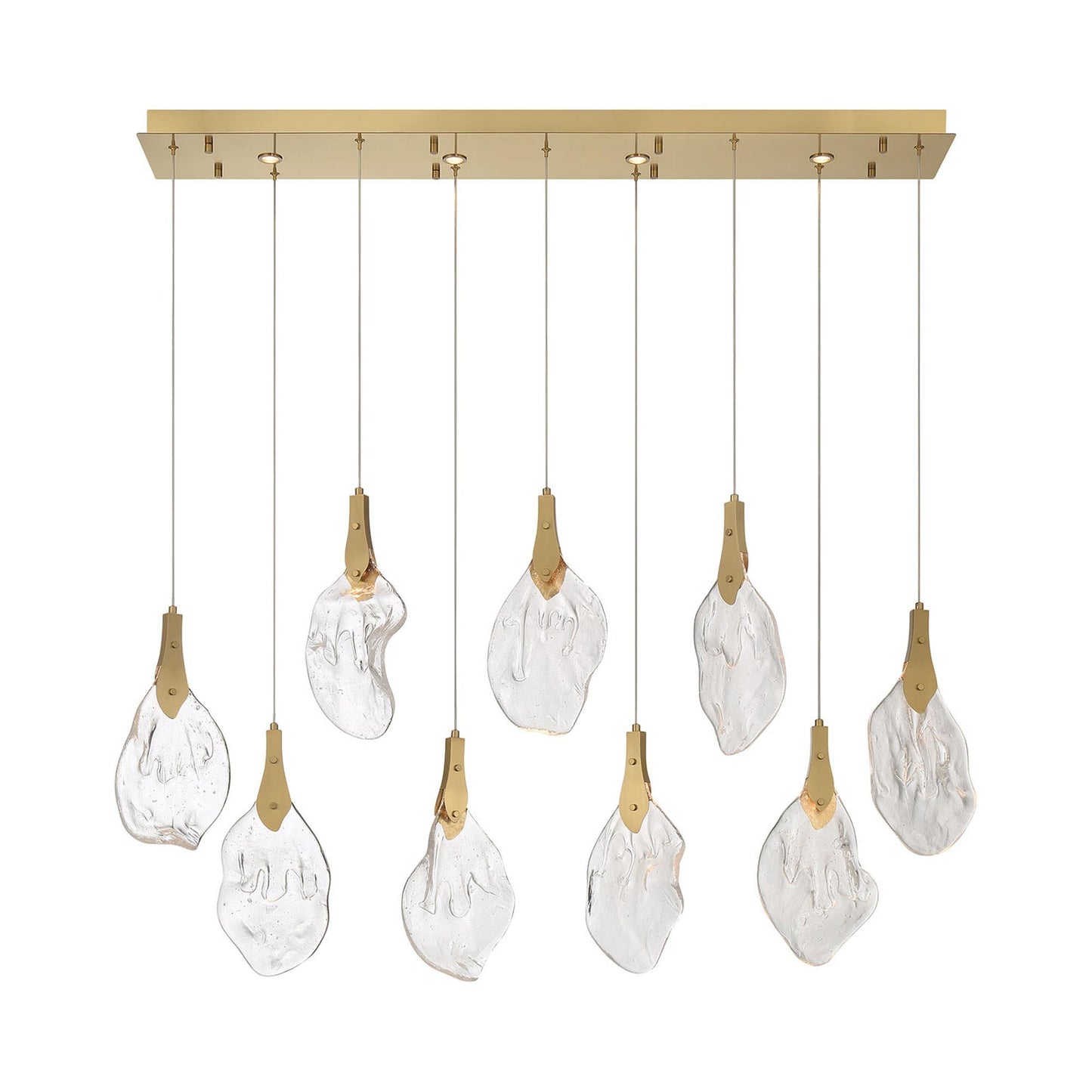 Jateo Linear LED Chandelier in Gold.