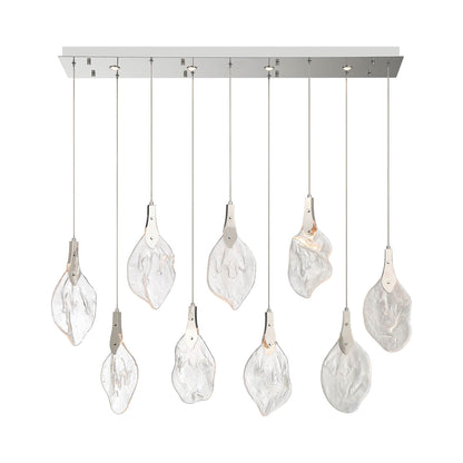 Jateo Linear LED Chandelier in Polished Nickel.