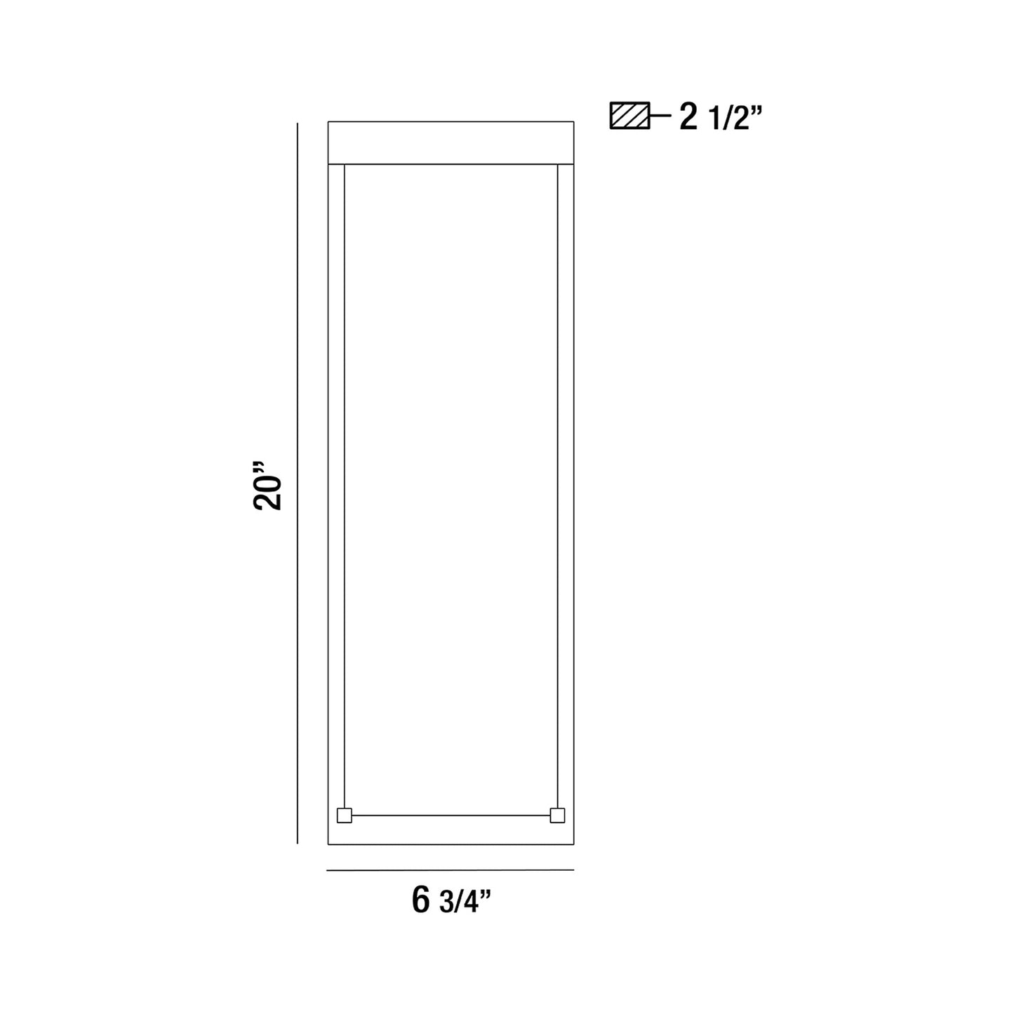 Kabo Outdoor LED Wall Light - line drawing.