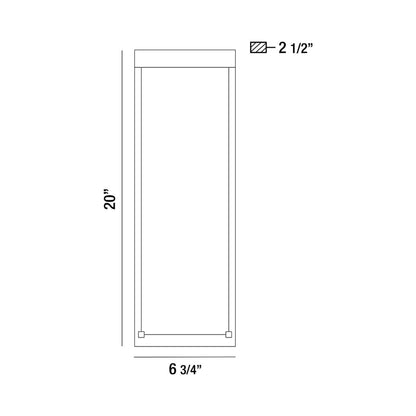 Kabo Outdoor LED Wall Light - line drawing.