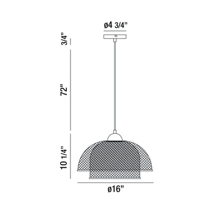 Kenmore LED Pendant Light - line drawing.