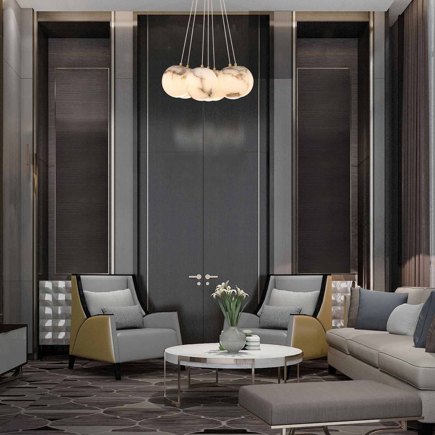 Kepler LED Pendant Light in living room.