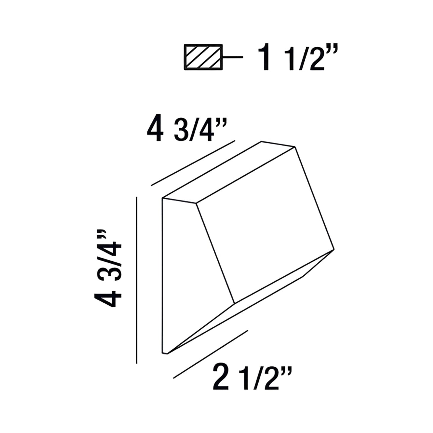 Kilo Outdoor LED Wall Light - line drawing.