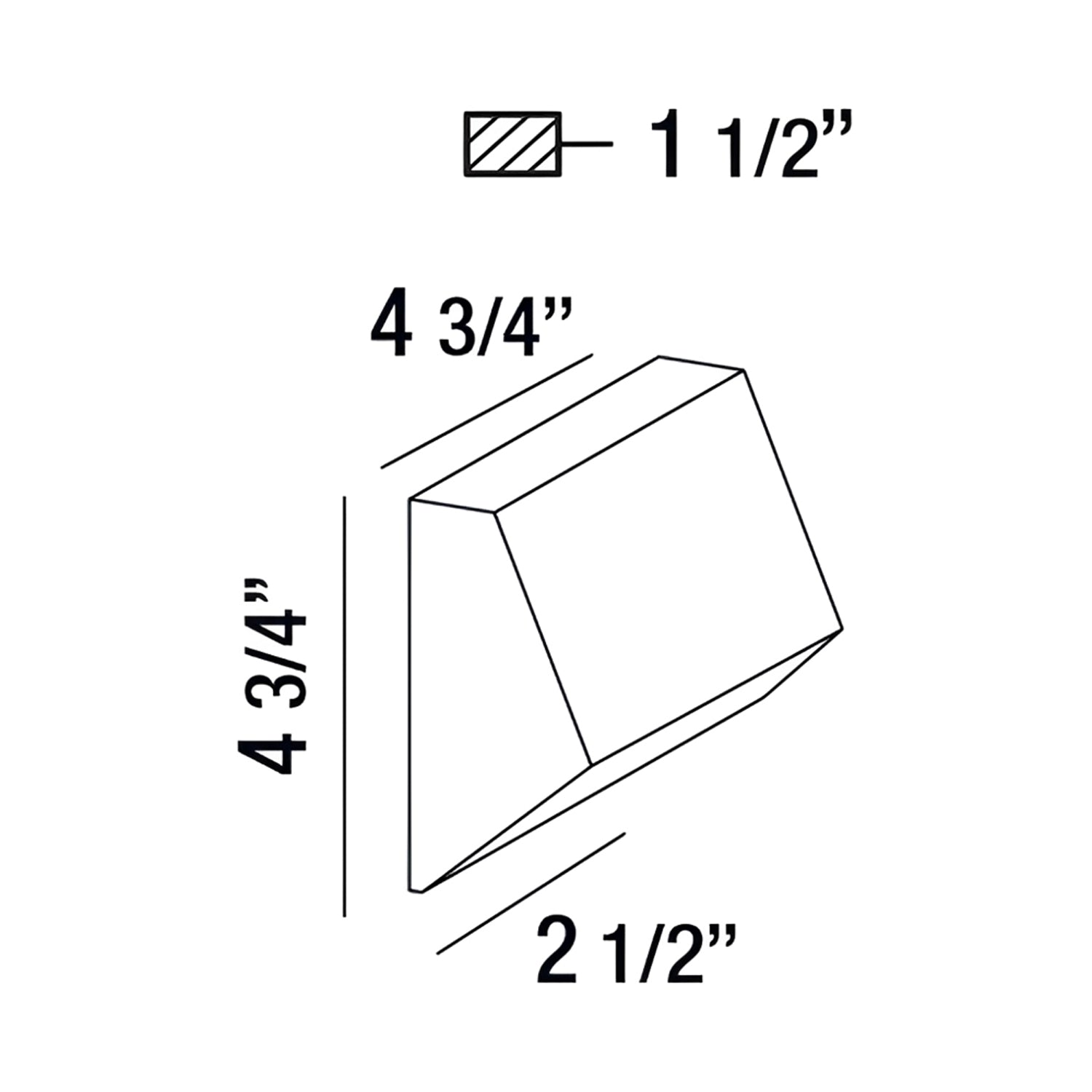 Kilo Outdoor LED Wall Light - line drawing.