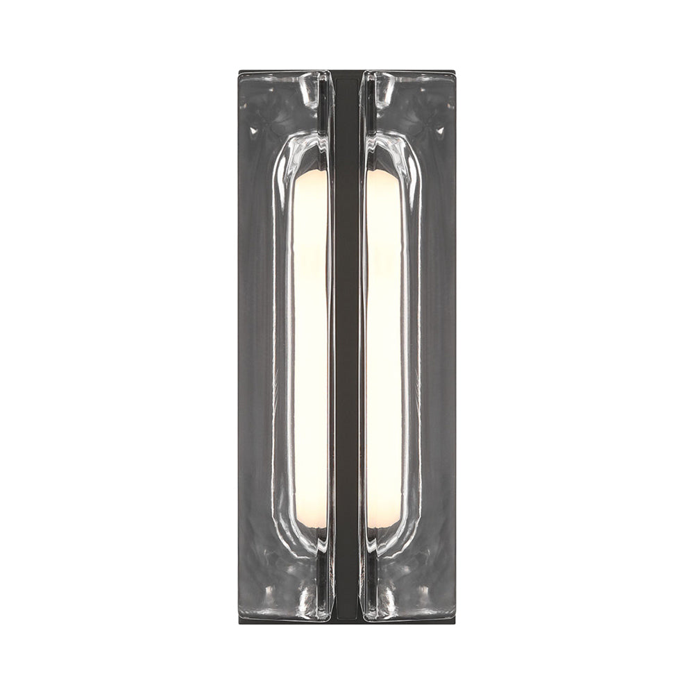 Langferd Outdoor LED Wall Light in Matte Black (12-Inch).