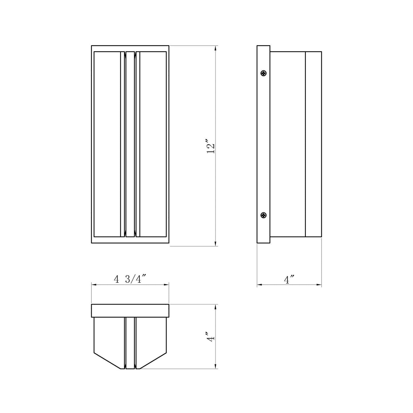 Langferd Outdoor LED Wall Light - line drawing.