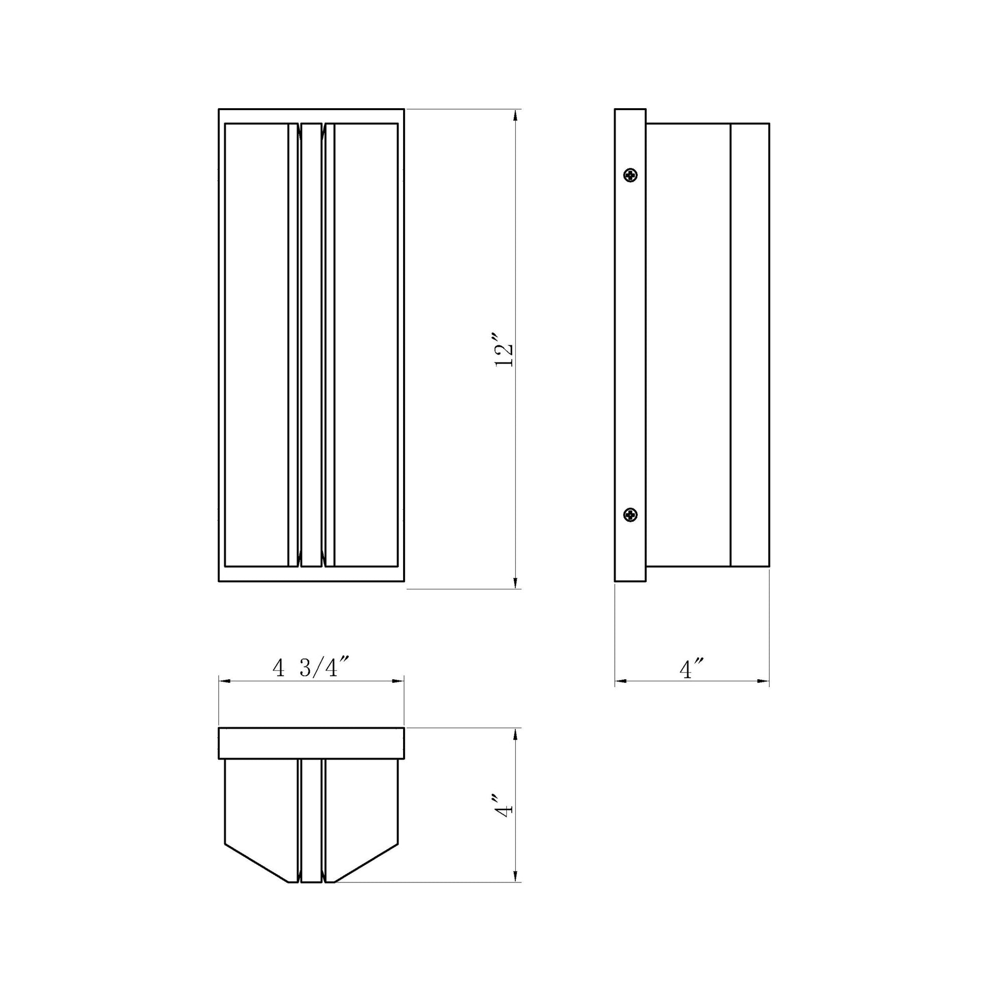 Langferd Outdoor LED Wall Light - line drawing.