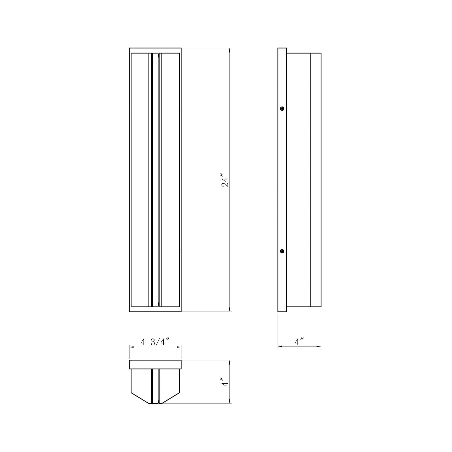 Langferd Outdoor LED Wall Light - line drawing.