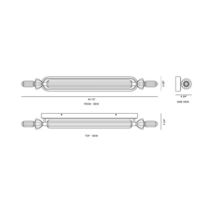 Lansdowne LED Bath Vanity Light - line drawing.