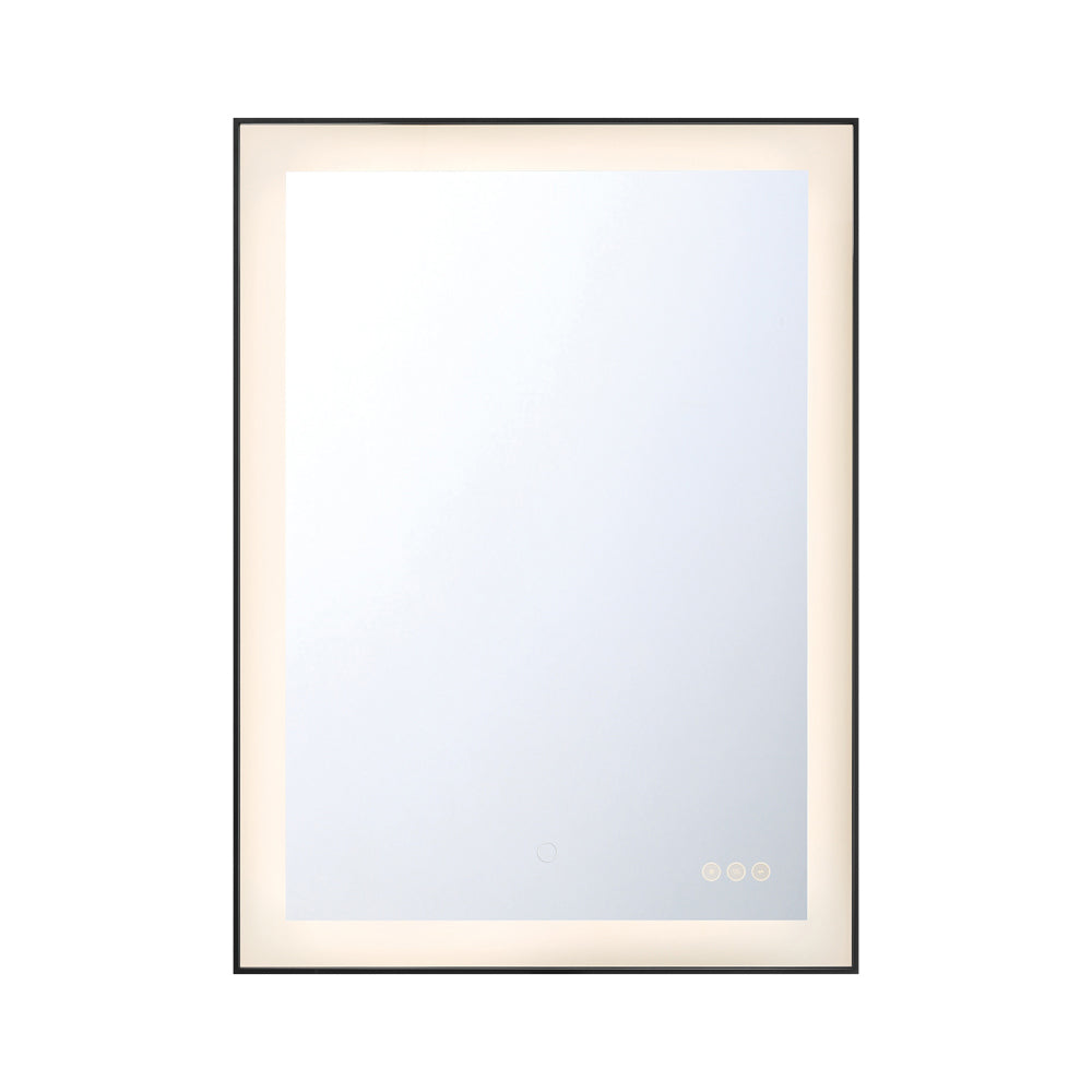 Lenora LED Wall Mirror in Black (22-Inch).