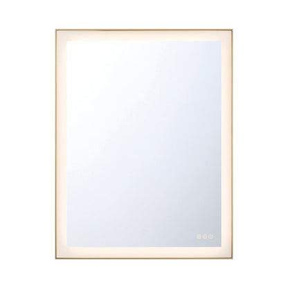 Lenora LED Wall Mirror in Gold (28-Inch).