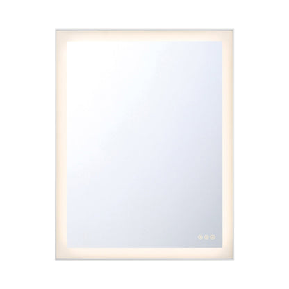 Lenora LED Wall Mirror in Silver (28-Inch).