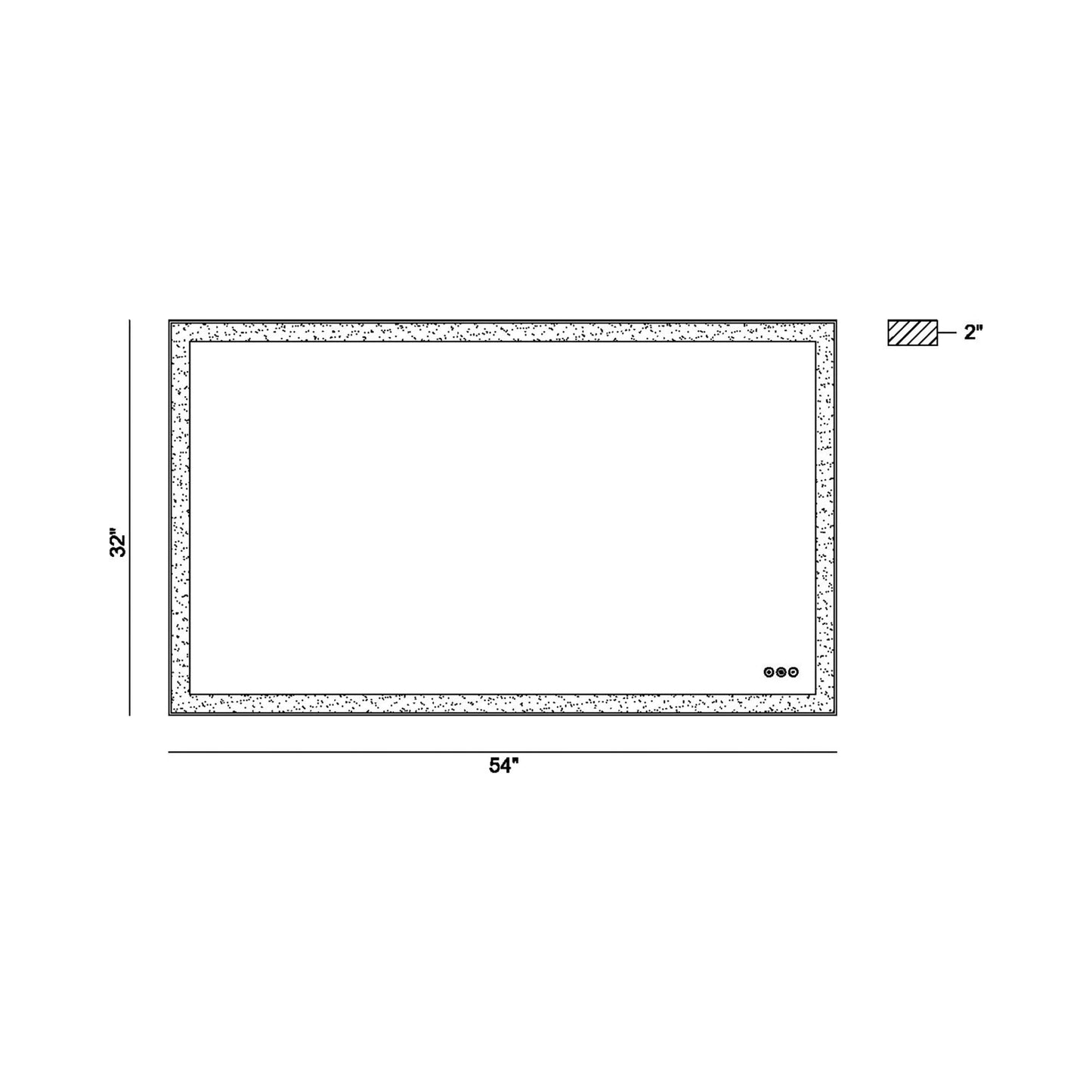 Lenora LED Wall Mirror - line drawing.