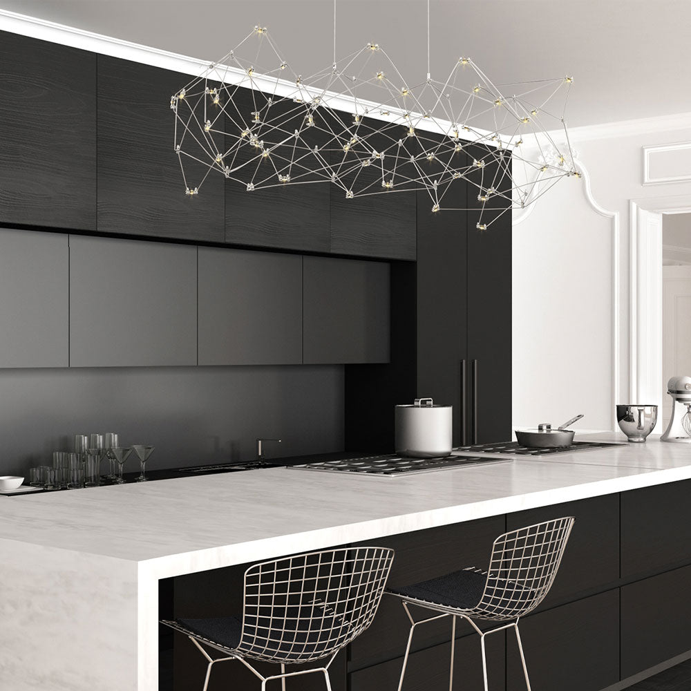 Leonardelli LED Chandelier in kitchen.