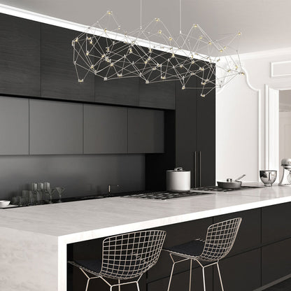 Leonardelli LED Chandelier in kitchen.